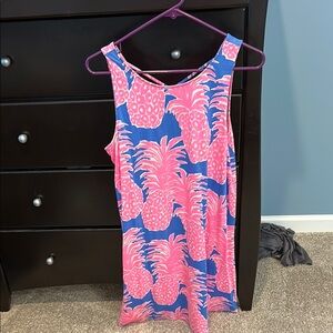 Pink and Blue Pineapple Print Dress